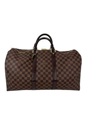 Louis Vuitton Keepall 50 Damier Ebene Canvas Duffle Bag